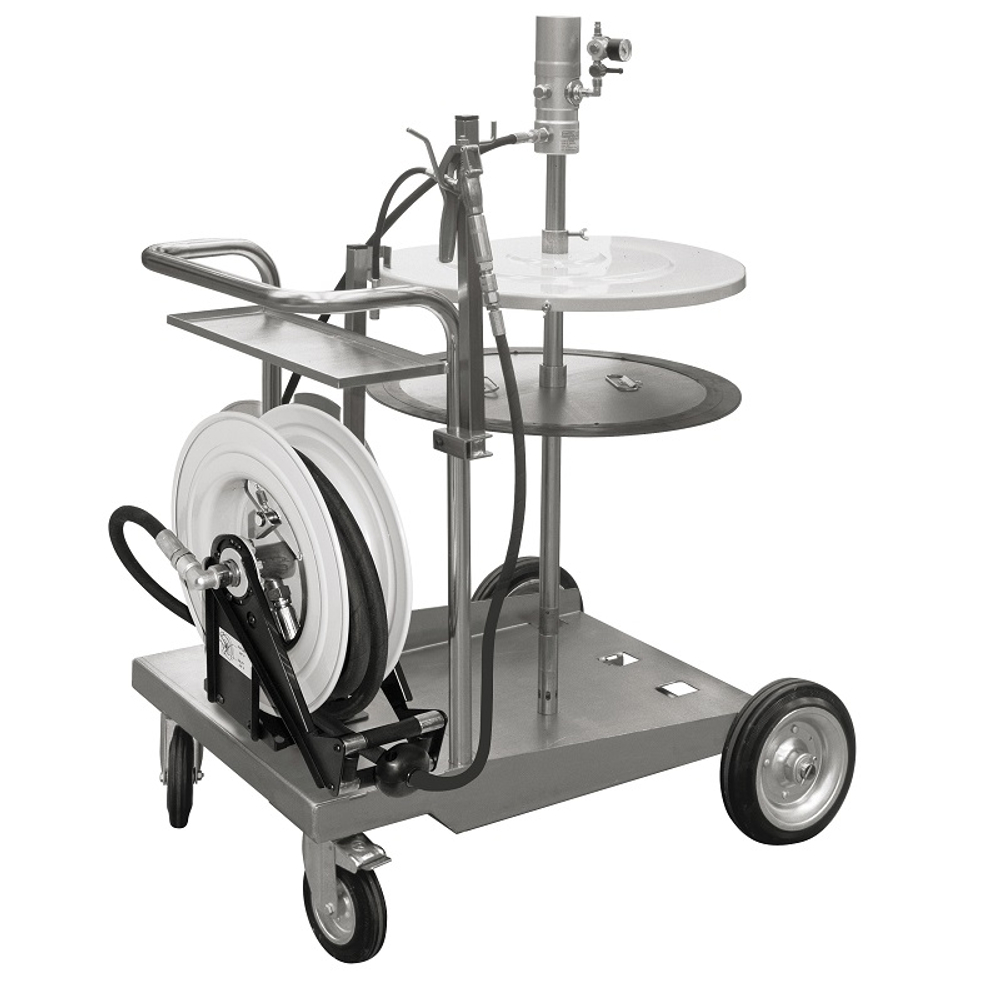 Пневматический солидолонагнетатель 50:1 на усиленной тележке с катушкой 10 м., GARTEC (Италия)