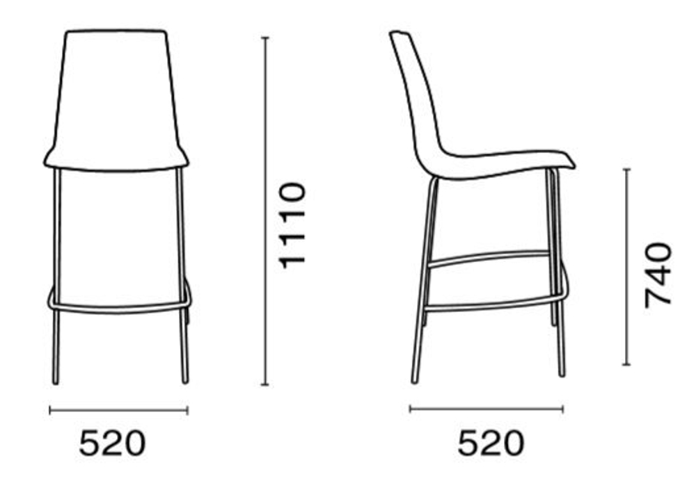 Стул прозрачный барный Papatya X-Treme BSL, хромированный, прозрачный