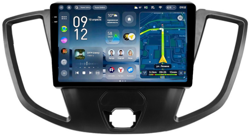 Магнитола для Ford Transit 7 2014-2023 - Teyes CC4-PRO монитор 9.5" 2K QLED на Android 13, Snapdragon 778G, AI, CarPlay, DSP, 4G SIM-слот