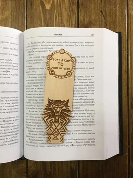 Закладка для книги Ведьмак 1 / The Witcher / Ручная работа Дерево