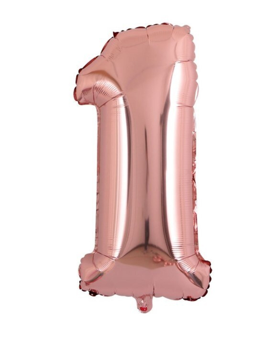 Шар цифра №1 Розовое золото