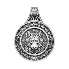 Подвеска Велес Волк малый из серебра