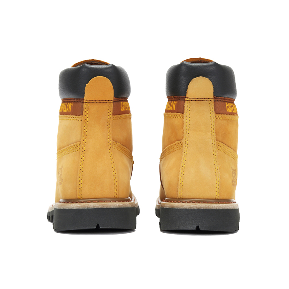 CAT Colorado Leather Abrasion Resistant Slip Resistant Crew Outdoor Boots Unisex Yellow