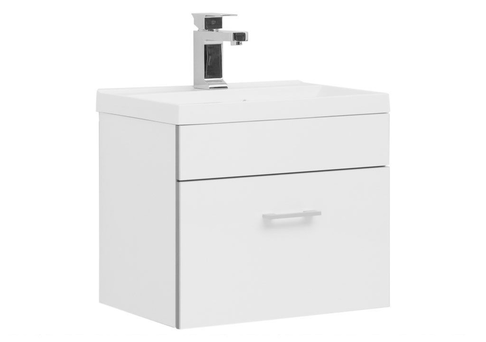 Тумба с раковиной Aquanet Верона NEW 50 белый (подвесная 1 ящик)