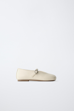 ZARA БАЗОВЫЕ БАЛЕТКИ, ЭКРЮ