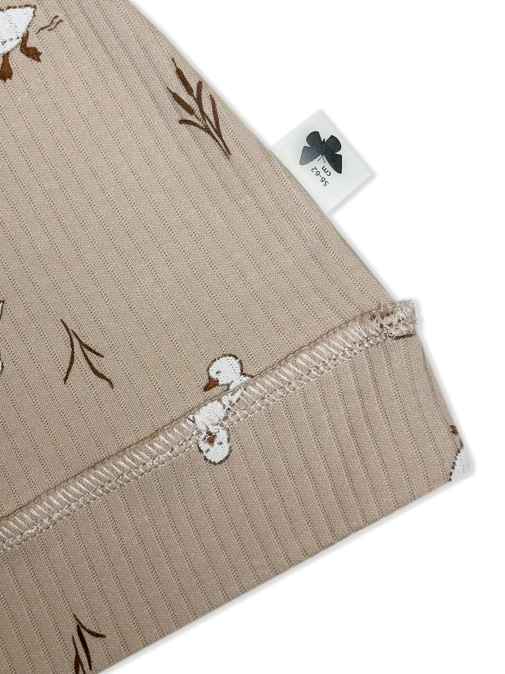 Шапочка Узелок Утята Рубчик Светлый кофе RinaAmari