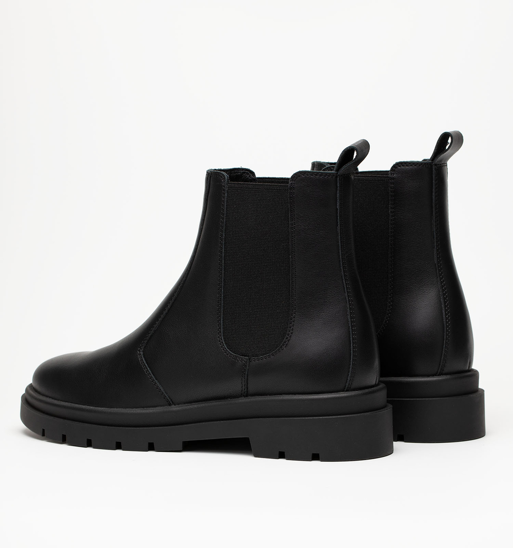 Челси женские натуральная кожа с байкой, черные