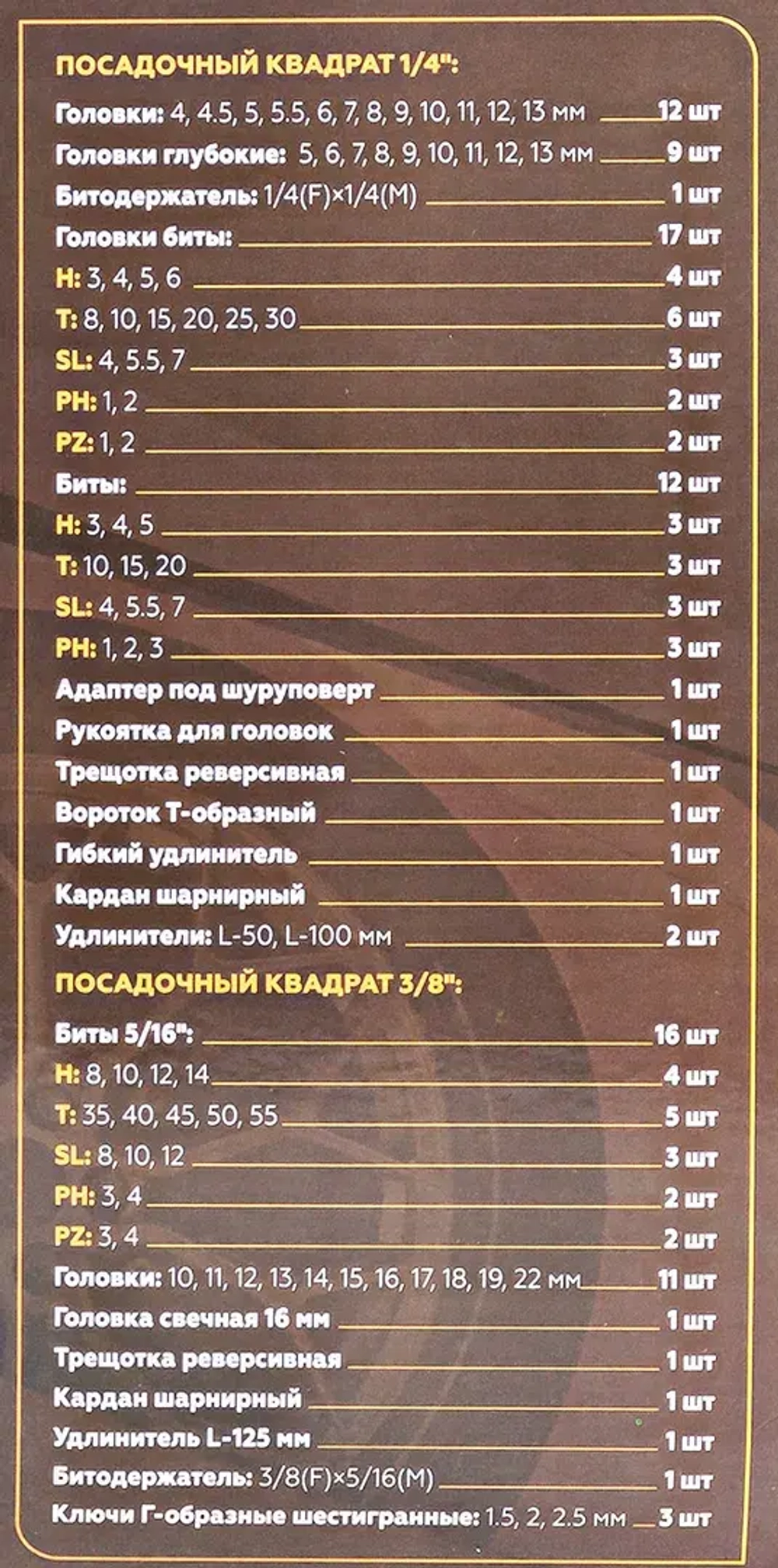 Набор инструментов 94 пр. 1/4''3/8''(6гр)(4-22мм) FORSTIME FT-4941-5DS-м