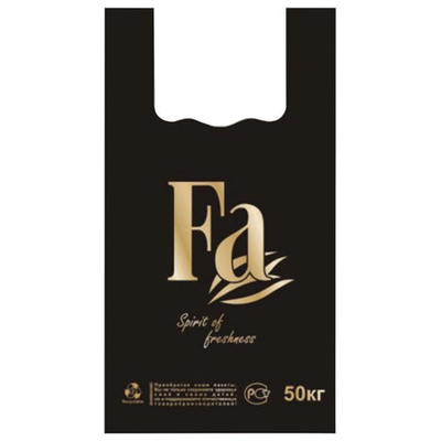 Пакет-майка "Fa" черная 100шт/1000