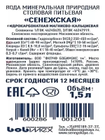 Вода газированная Сенежская питьевая, 6 шт х 1,5 л