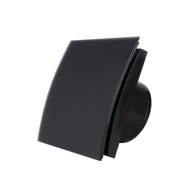 Вытяжной сверхмощный вентилятор ММ-Р 06 стекло овал 169 м³/час с обратным клапаном черный матовый