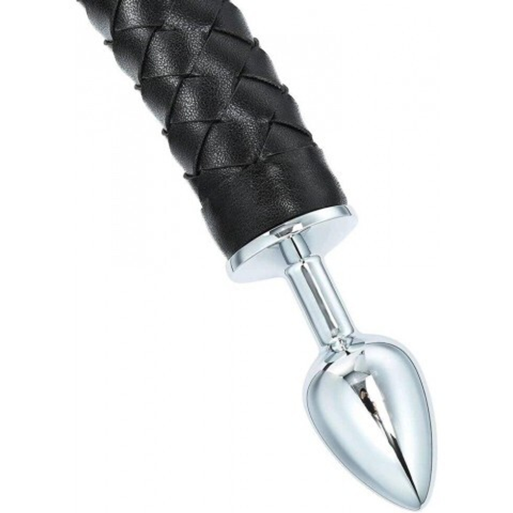 Металлический анальный плаг Leather Tail