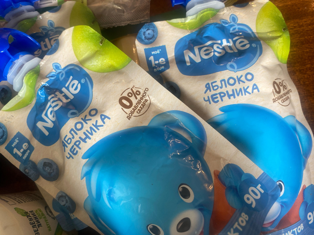 Пюре из яблок и черники детское