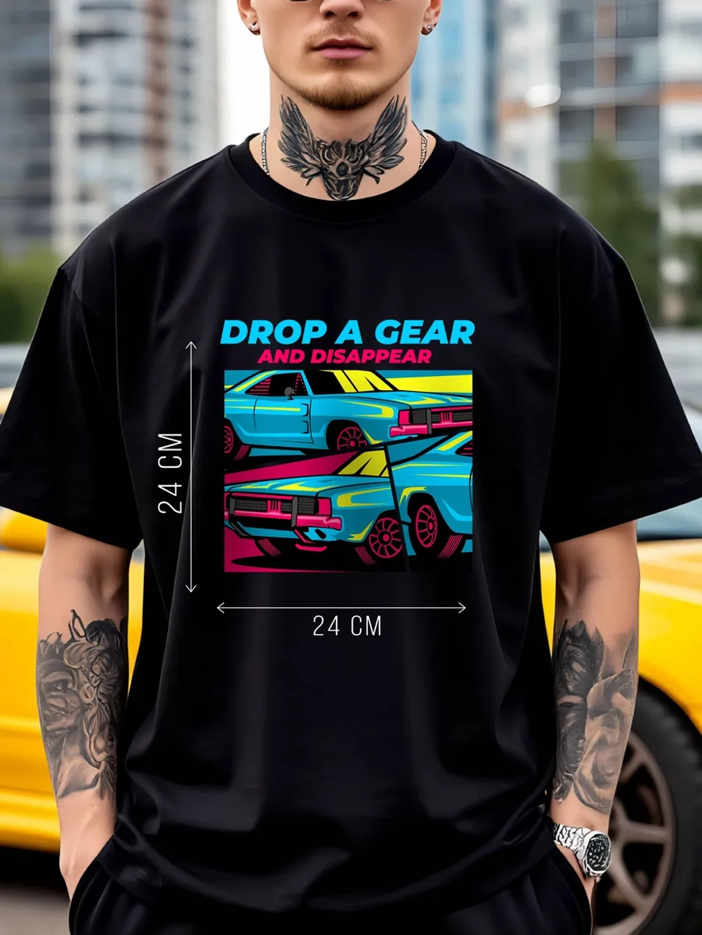 Футболка мужская y2k с принтом машиной