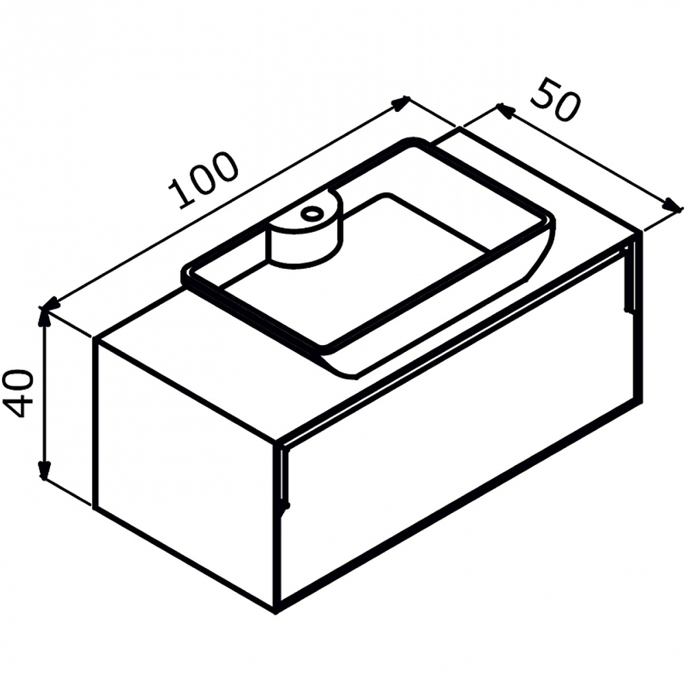 Тумба с раковиной Orka Craft 100 5001125 подвесная Орех Антрацит