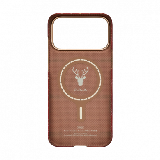 Чехол Pitaka Threads of Winter Ultra-Slim (PitaTap™) для iPhone 17 Pro, красный