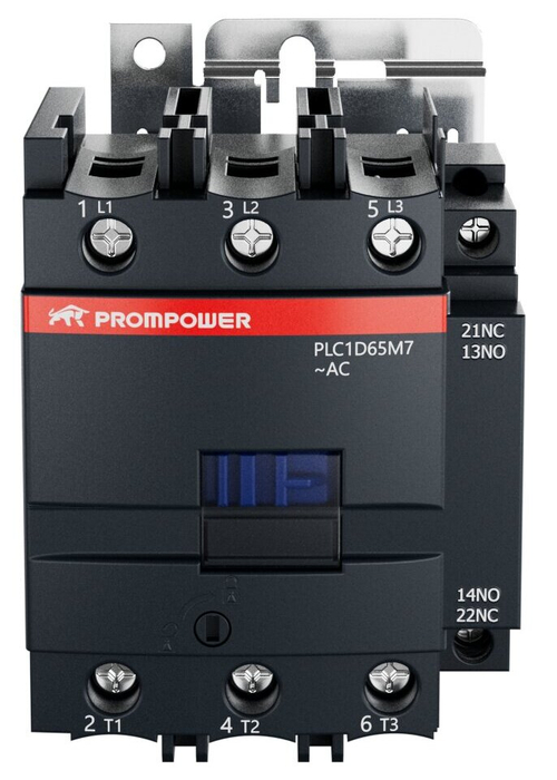 Контактор Prompower PLC1D65M7 серии Pulse, ток 65А, 3 полюса, доп контакт 1НО+1НЗ, катушка 230AC
