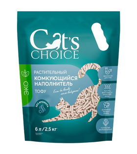 Cat's choice Тофу наполнитель без аромата 6л/2,5кг.