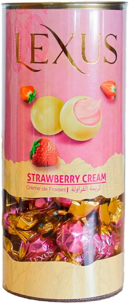 Шоколад Лексус Конфеты с Клубничным Кремом в жестяной тубе / Lexus Strawberry Cream in tin tube 500г