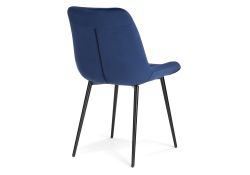 Стул на металлокаркасе Гояр темно-синий / черный глянец