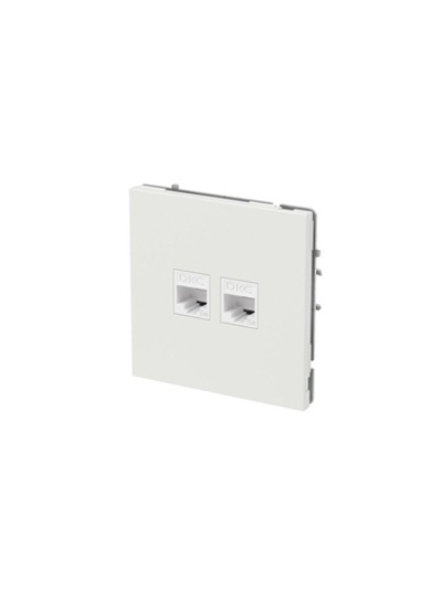 Розетка компьютерная 2-м KANT RJ45 кат.5E без шторки бел. песок DKC 7010664