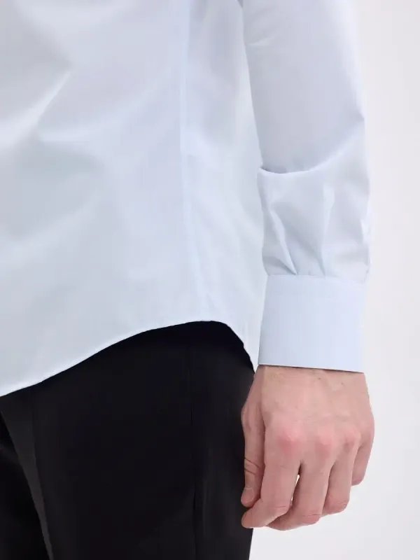 Рубашка на высокий рост LONG SLIM FIT с длинным рукавом, светло-голубая