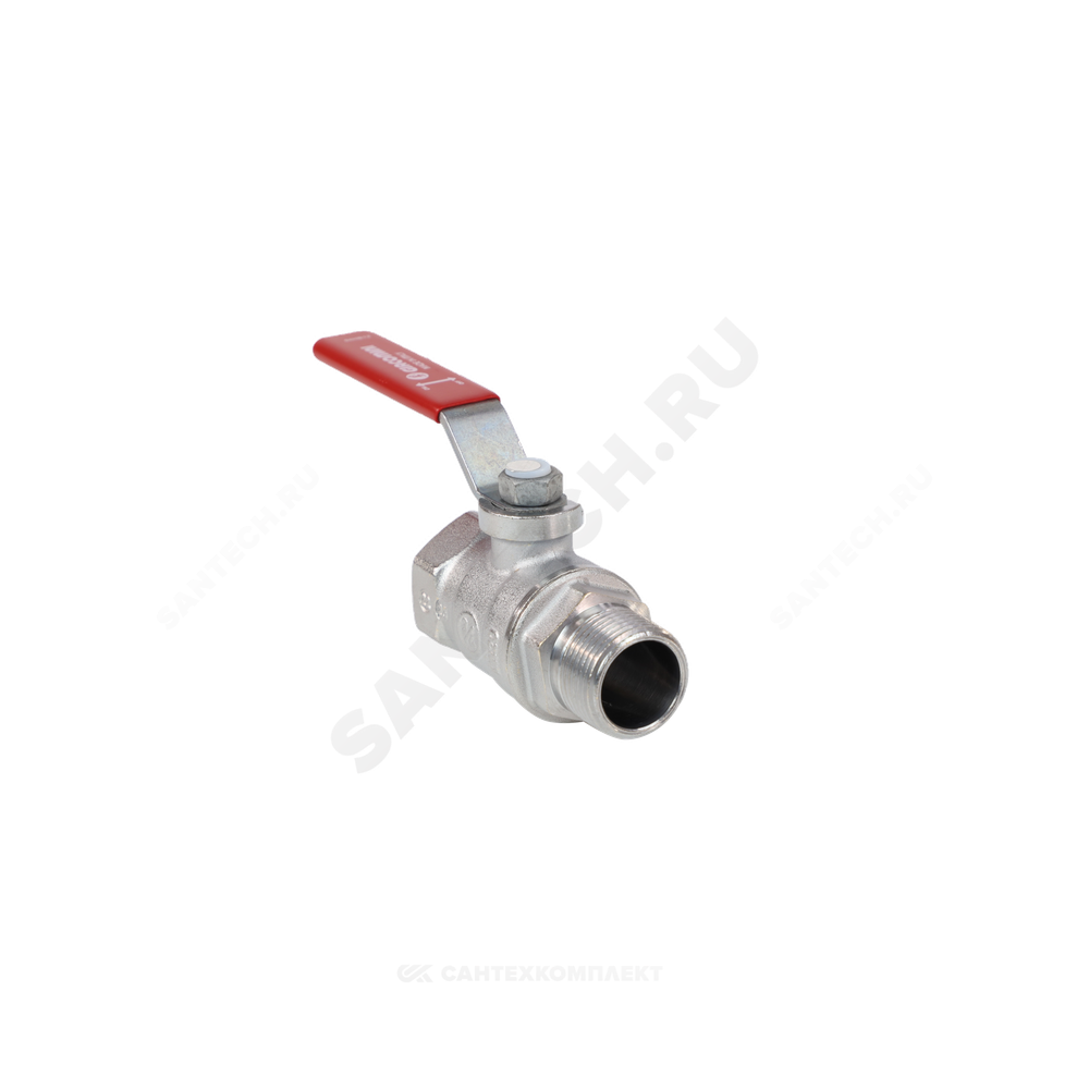 Кран шаровой латунь хром R254DL Ду 20 Ру42 ВР/НР рычаг красный Giacomini R254LX004