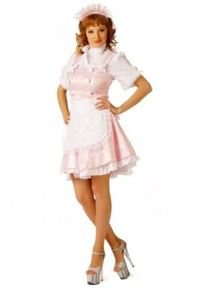 Порочная горничная SM (42-44) (Цвет: розовый с белым)