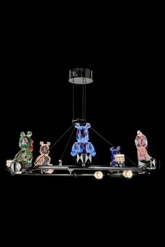 Подвесная люстра LED 60W 3000К LE1077/680 BL чёрный/разноцветный Sophie Leon