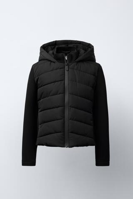 ZARA СТЕГАНАЯ КУРТКА, ЧЕРНЫЙ