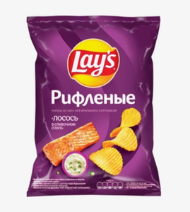 Чипсы Lays Рифленые с лососем в сливочном соусе 140 г