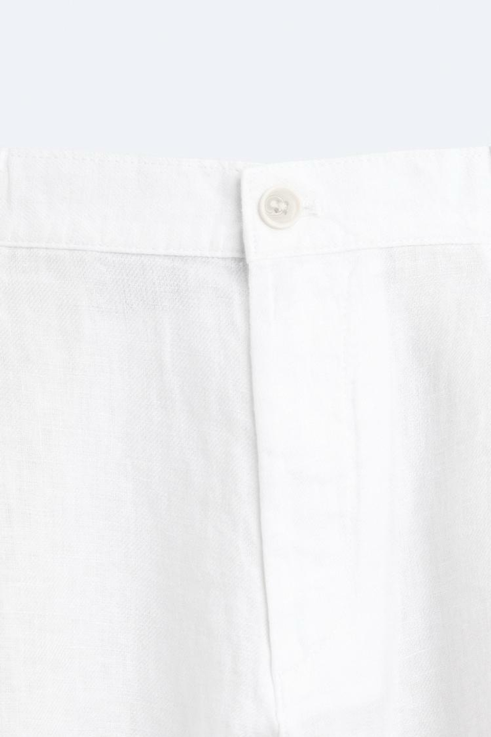 ZARA БРЮКИ ИЗ 100% ЛЬНА, БЕЛЫЙ