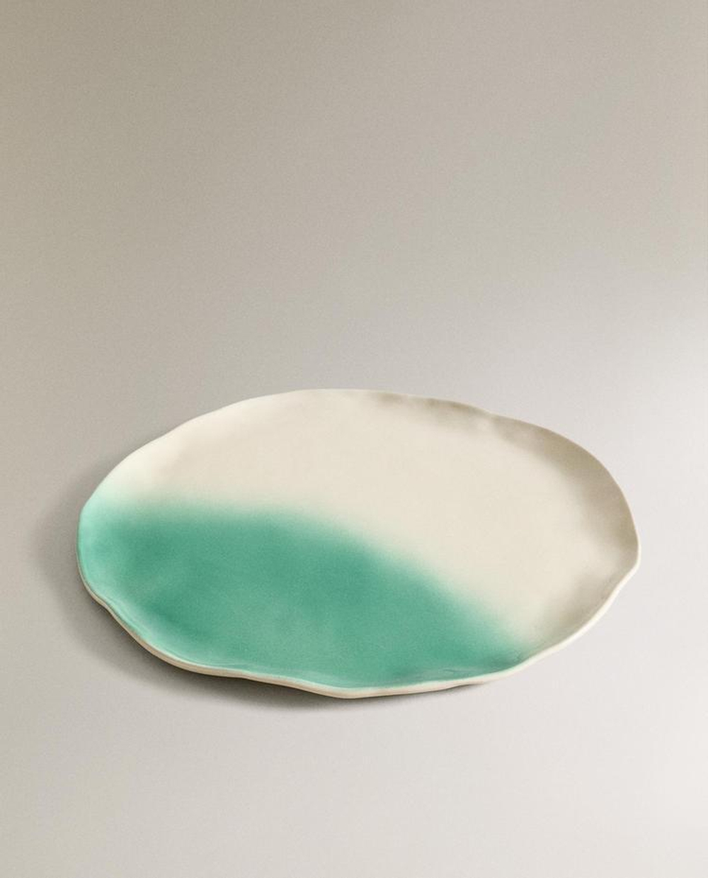 ZARA HOME ТАРЕЛКА ИЗ КЕРАМИКИ С УЗОРОМ, ЗЕЛЕНЫЙ