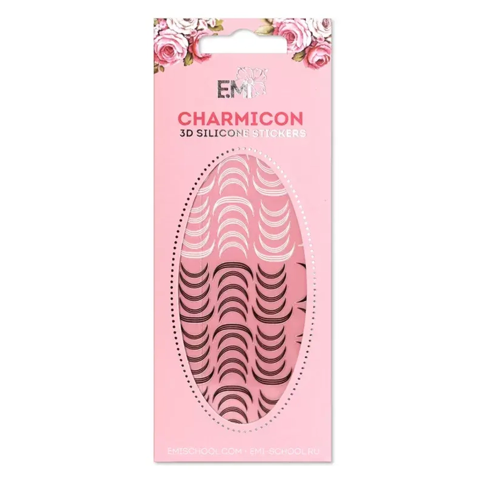 Charmicon 3D Silicone Stickers «Лунулы №12» черные/белые