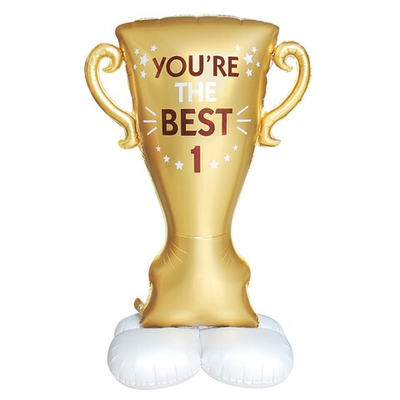 Фольгированный шар-фигура на подставке 3D «Кубок. You`re the best. 1», сатин, 155 см