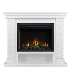 Электрокамин RealFlame Brixton 25,5 WT белый с очагом Saphir 25,5