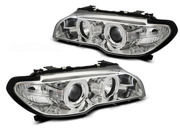 Передние фары Angel Eyes для BMW 3 E46 Coupe / Cabrio (03-06) CCFL Chrome XENON