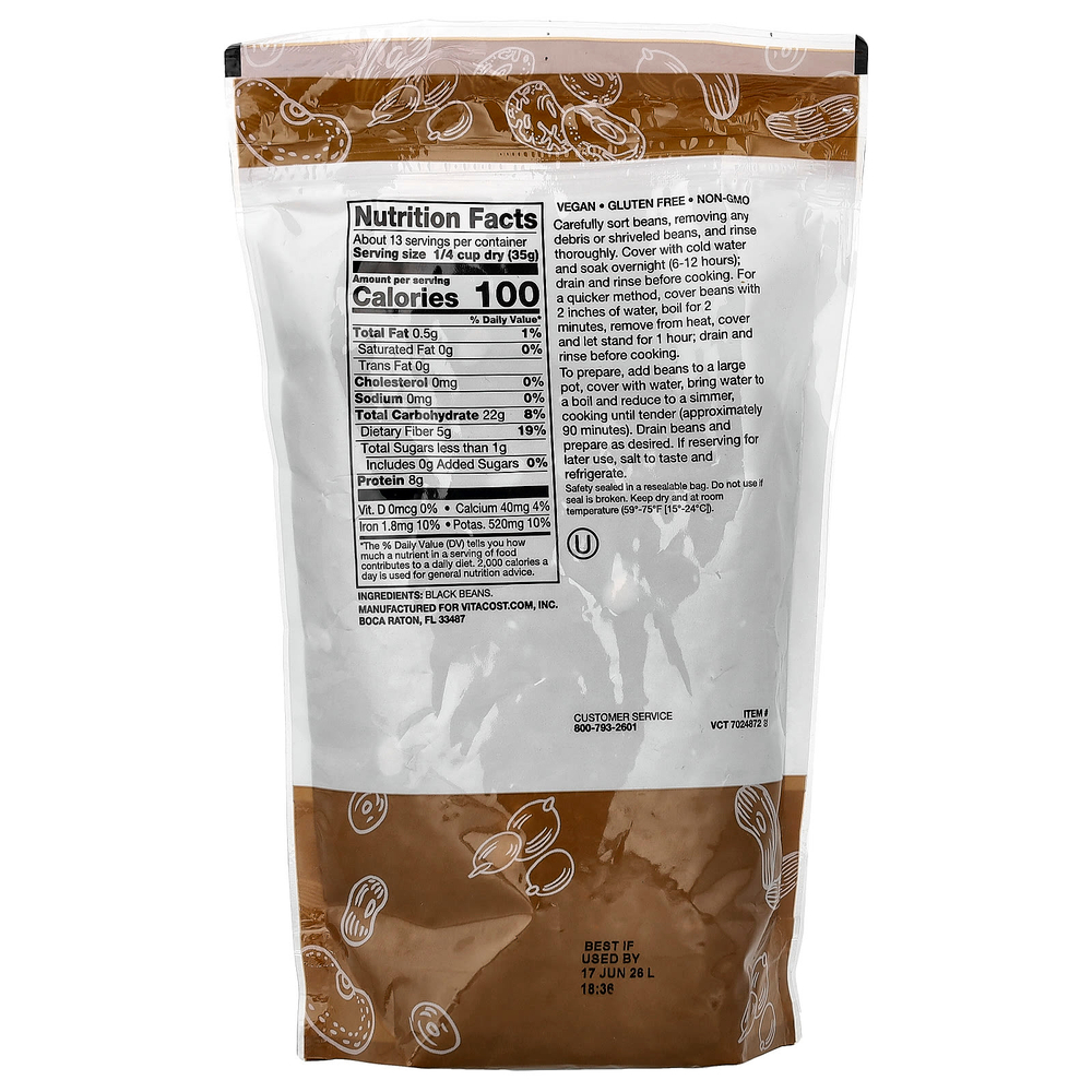 Vitacost, Black Beans, 16 oz (453 g)
