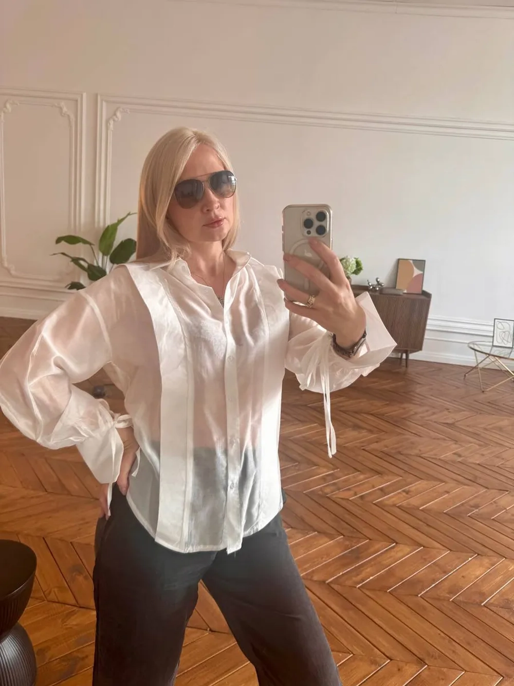 Блузка прозрачная оверсайз