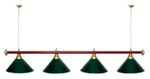 Лампа STARTBILLIARDS 4 пл. (плафоны зеленые,штанга золотая,фурнитура золото)