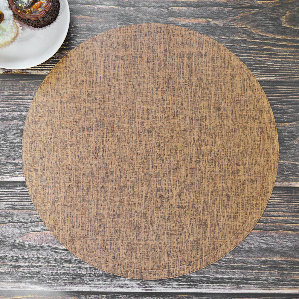 Салфетка сервировочная плетеная круглая 38см, цвет микс