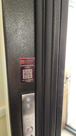 Дверь входная Лабиринт GRAND 22 Графит софт, черная вставка металлическая