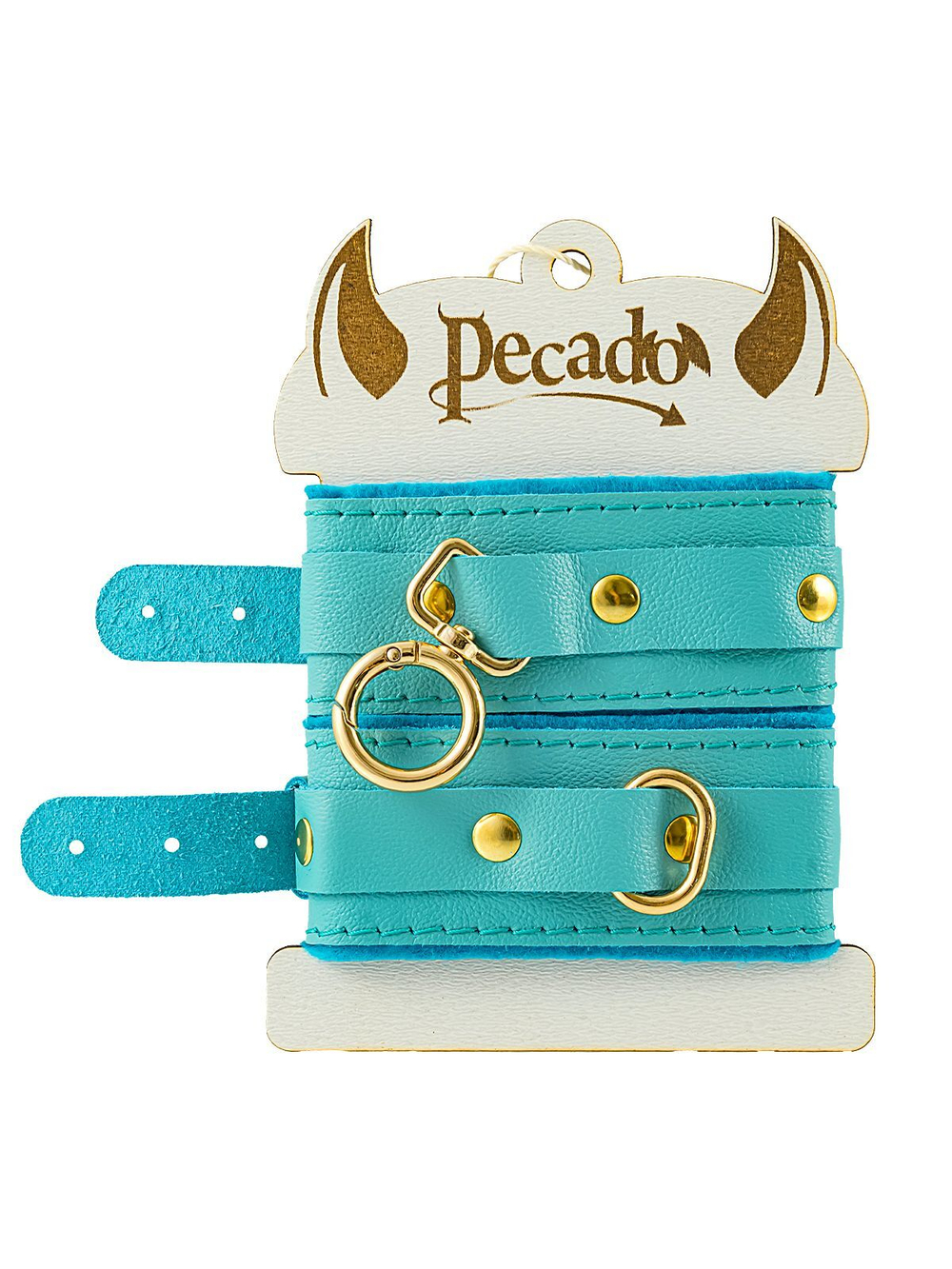 Голубые двуслойные кожаные оковы (Цвет: голубой)