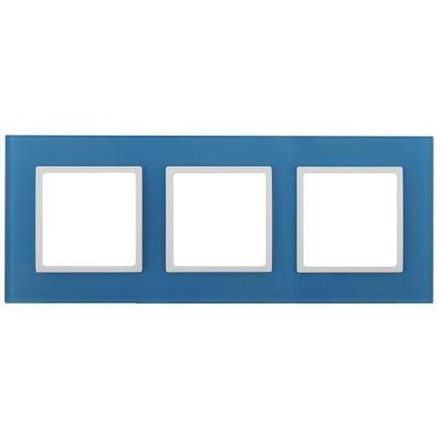 Рамка 3-м 14-5103-28 стекло Elegance голуб.+бел. ЭРА Б0034518