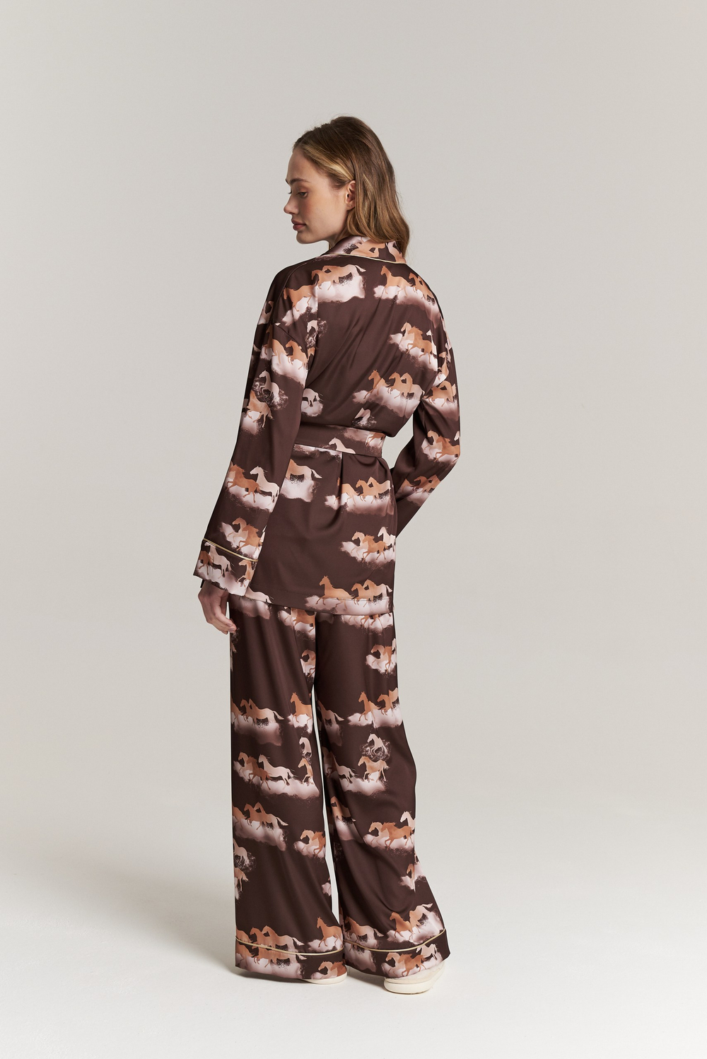 Блуза-кимоно с шалькой - бегущие лошади