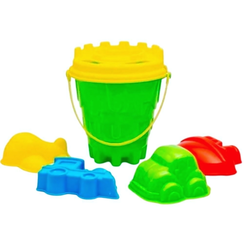 Набор для песка №8 ведро+сито+фомочки транспорт 4 шт.
