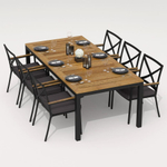 Обеденная группа Ideal Patio ТЕЛЛА ФЕСТА каркас карбон, стол тик 220, ткань антрацит