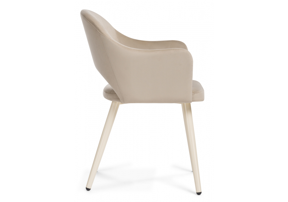 Стул на металлокаркасе Woodville Апри микровелюр 05, бежевый глянец, ножки бежевые