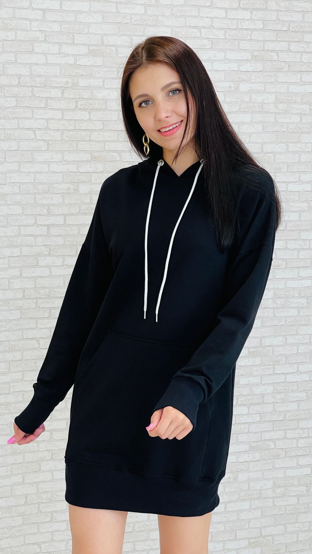 Толстовка-туника МС-1017 (чёрный)