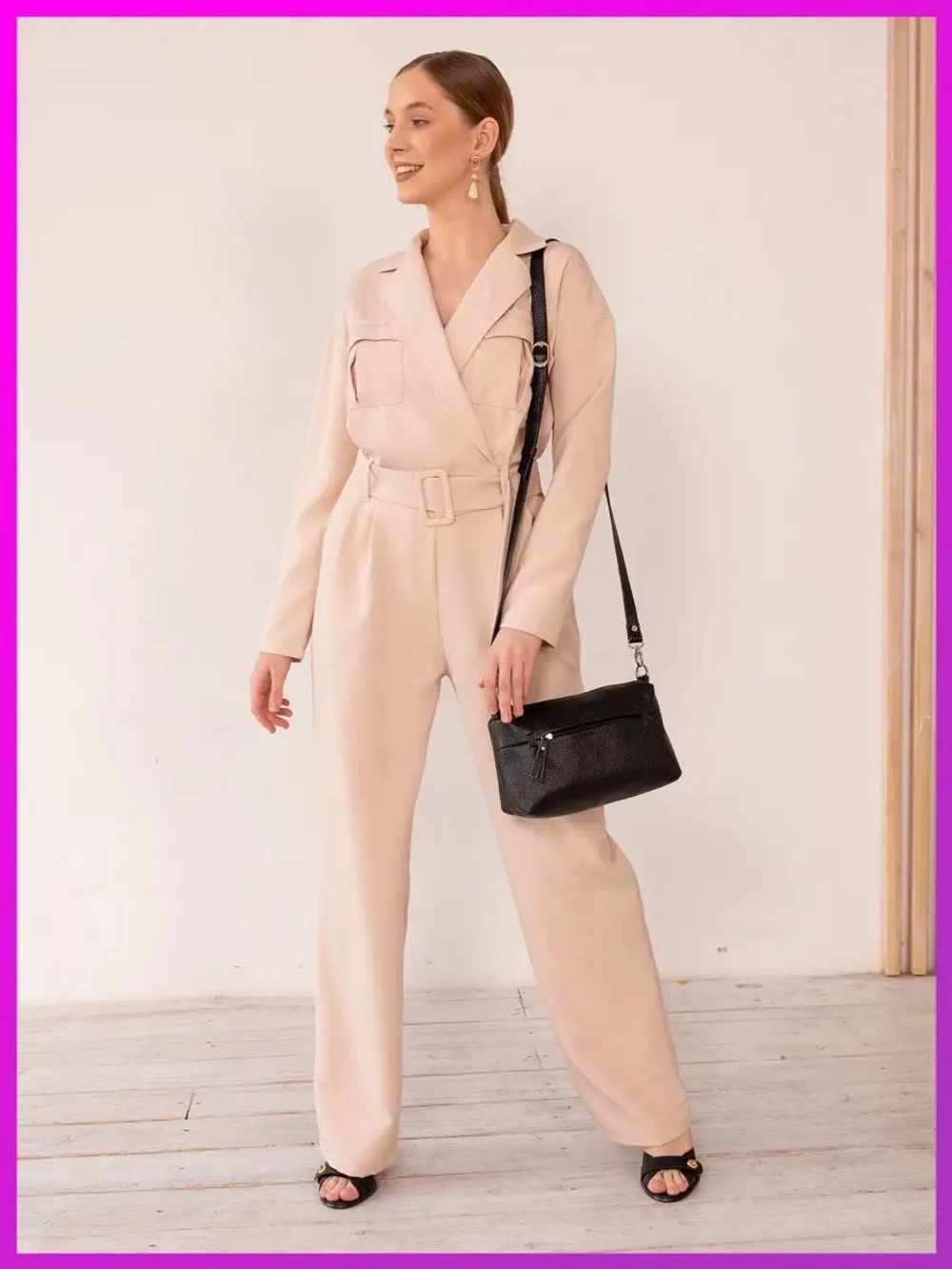 Сумка женская кросс боди через плечо на ремне из экокожи повседневная и деловая для женщины